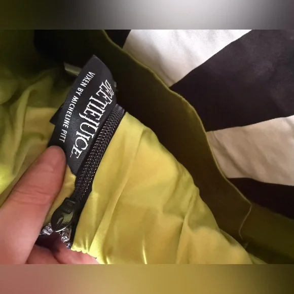 NWOT BEETLEJUICE™ GHOST W/ THE MOST PEPLUM DRESS by Vixen by Micheline Pitt Sz L - Picture 12 of 16